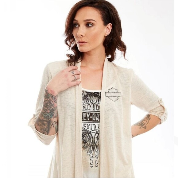 Harley Davidson Dylatov Cardigan 3/4 Sleeve NWT S/M - Picture 1 of 10